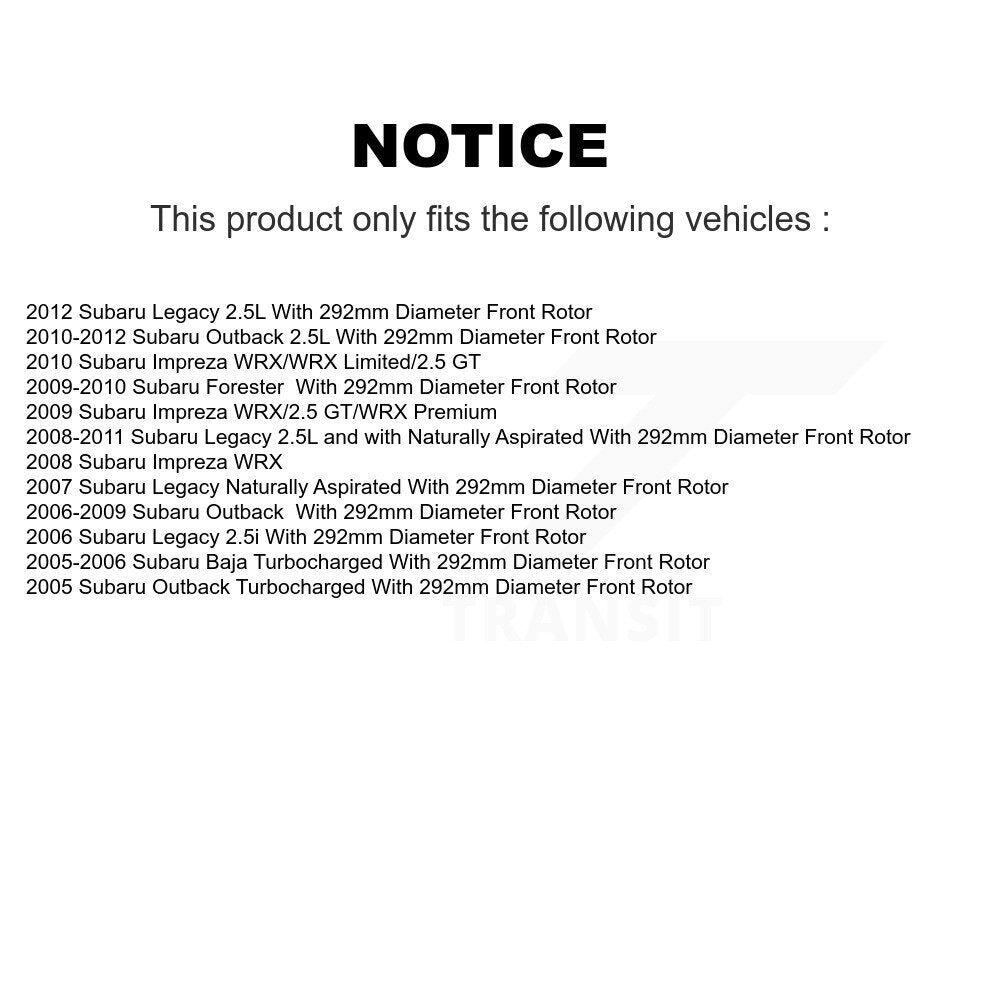 Kit de plaquettes semi-métalliques de Rotor de frein avant, pour Subaru Outback Forester Impreza Baj