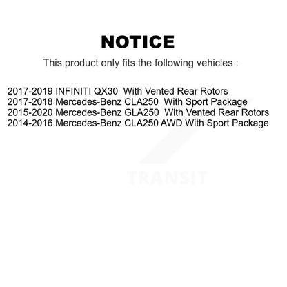 Kit de plaquettes de frein semi-métalliques pour disques de frein arrière, pour Mercedes-Benz GLA250 CLA250 INFINIT