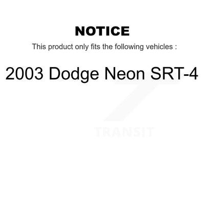 Kit de tambour à plaquettes semi-métalliques, Rotor de frein à disque avant et arrière, pour Dodge Neon SRT-2003