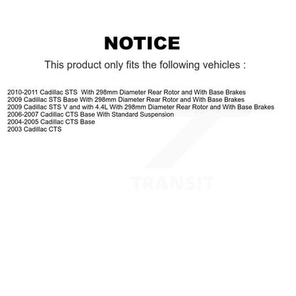 Kit de quincaillerie pour chaussures de stationnement, Rotors à disque arrière, plaquettes semi-métalliques, pour Cadillac CTS