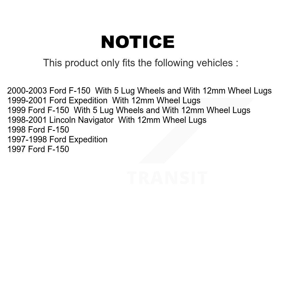Rotors à disque arrière, patins semi-métalliques, chaussures de stationnement et Kit de quincaillerie pour Ford F-150