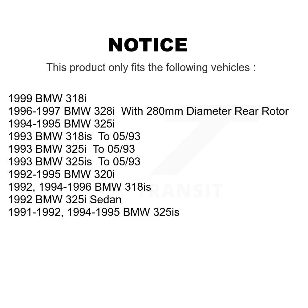 Kit de plaquettes de frein semi-métalliques pour Rotors de frein avant et arrière, pour BMW 325i 328i 325is 318is 320