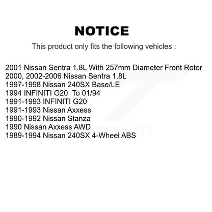 Kit de plaquettes de frein avant en céramique, pour Nissan Sentra 240SX Axxess Stanza INFINIT