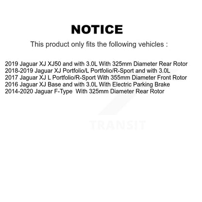 Kit de disques de frein à disque arrière et plaquettes en céramique pour Jaguar F-Type XJ K8T-105765
