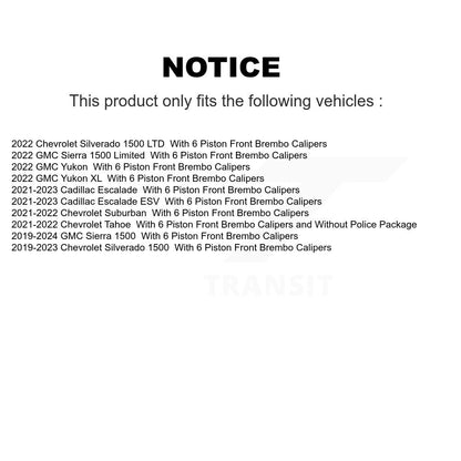 Kit de plaquettes de frein avant en céramique, pour GMC Sierra 1500 Chevrolet Silverado Taho