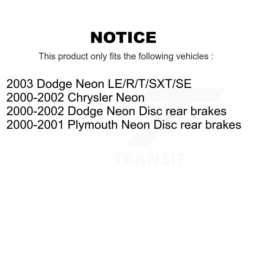 Rotor de frein à disque avant et arrière et Kit de plaquettes en céramique pour Neon Chrysler Dodge Plymout
