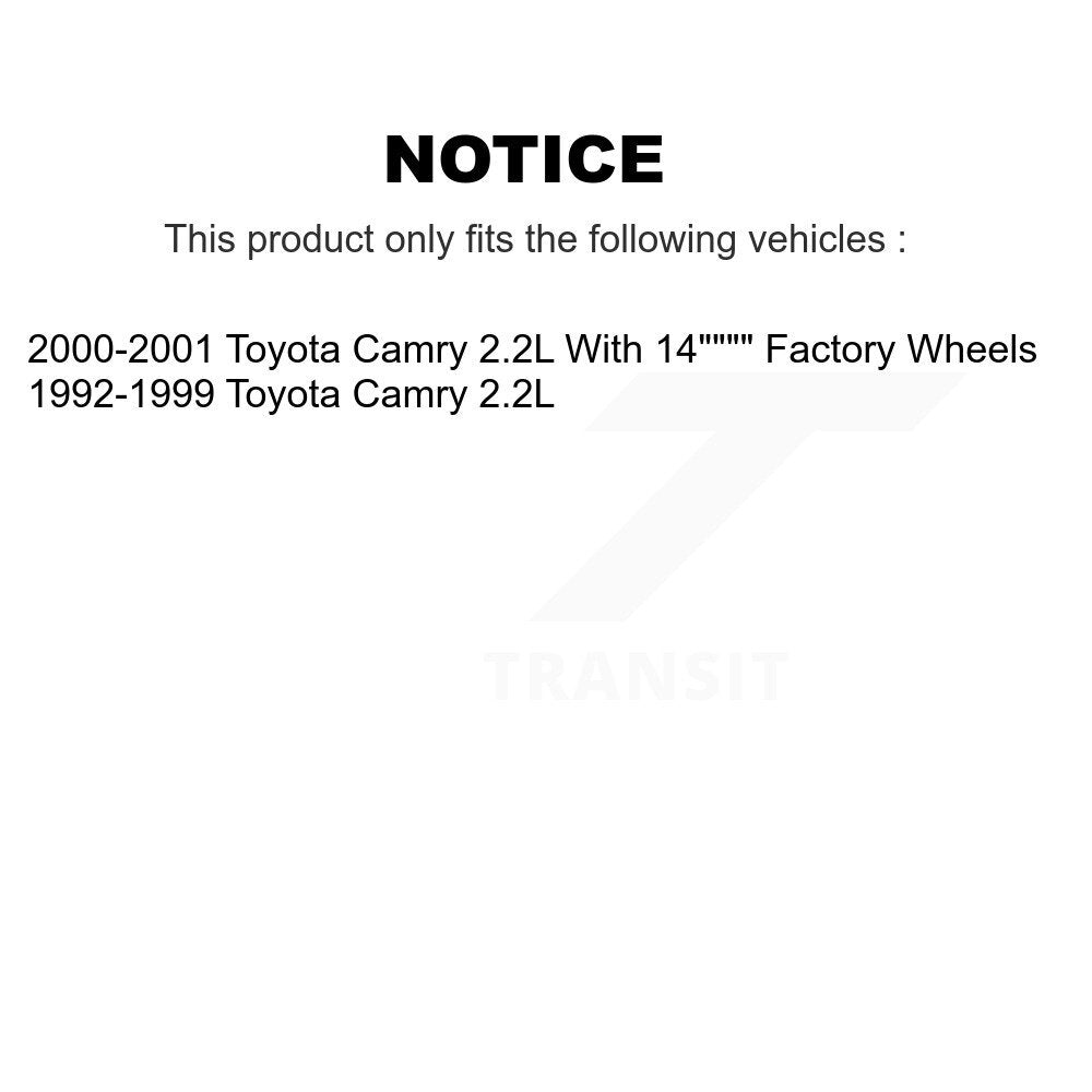 Kit de rotors de frein à disque et de plaquettes en céramique, roulement de roue avant, pour Toyota Camry 2.2