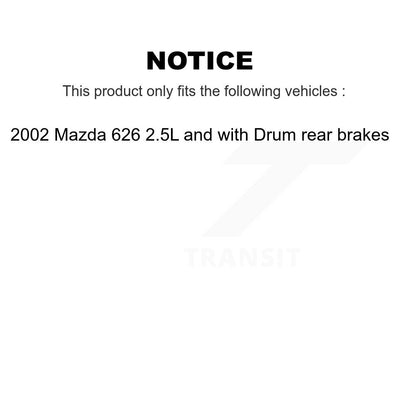Kit de plaquettes de Rotor de frein, roulement de roue avant, pour Mazda 626, 2,5 l, avec frein arrière à tambour