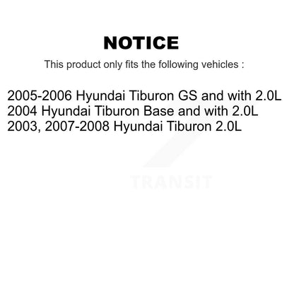 Kit de rotors de frein à disque et de plaquettes en céramique, roulement de roue avant, pour Hyundai Tiburon