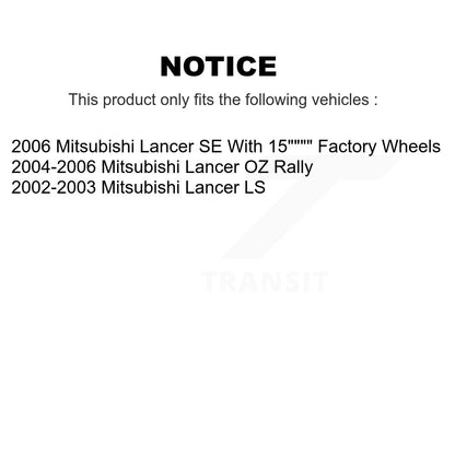 Kit de rotors de frein à disque et de plaquettes en céramique, roulement de roue avant, pour Mitsubishi Lance