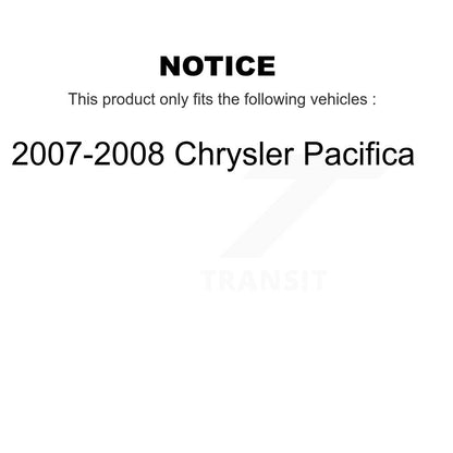 Ensemble de roulement de moyeu avant, Rotor de frein et Kit de plaquettes pour Chrysler Pacific 2007 – 2008