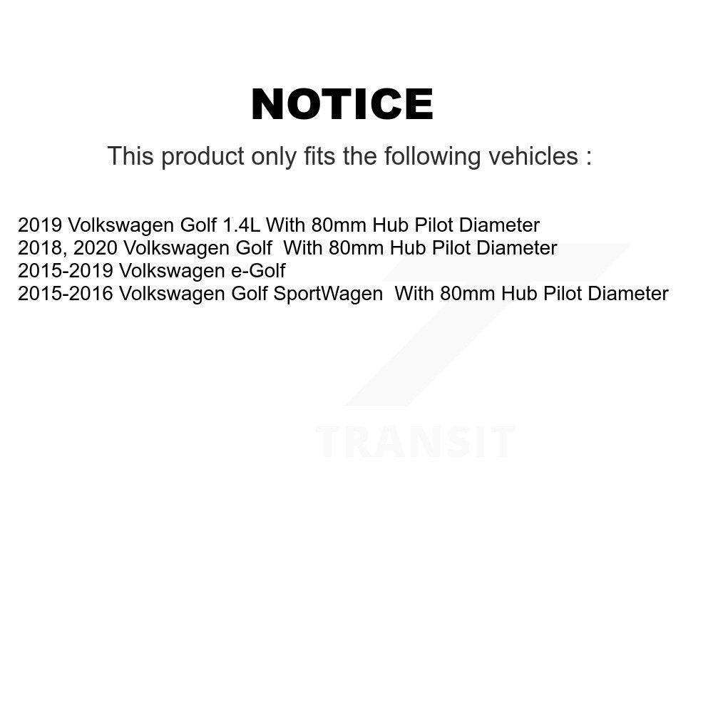 Kit de plaquettes de Rotor de frein à disque, roulement de moyeu avant, pour Volkswagen Golf SportWagen e-Gol