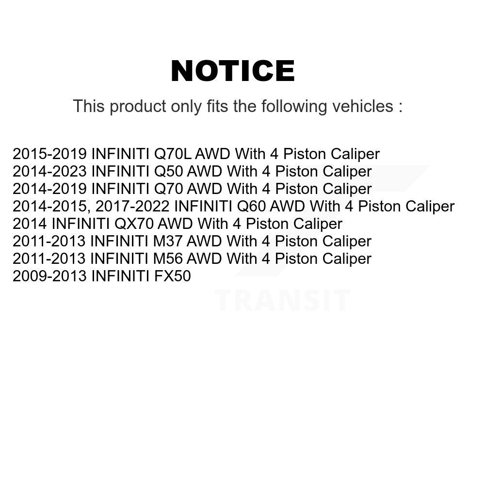 Kit de plaquettes de Rotor de frein, roulement de moyeu avant, pour INFINITI Q50 Q60 M37 FX50 QX70 Q70 M5