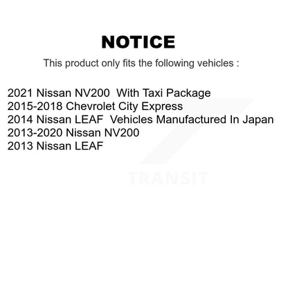 Kit de plaquettes de Rotor de frein à disque, roulement de moyeu avant, pour Nissan NV200 LEAF Chevrolet Cit