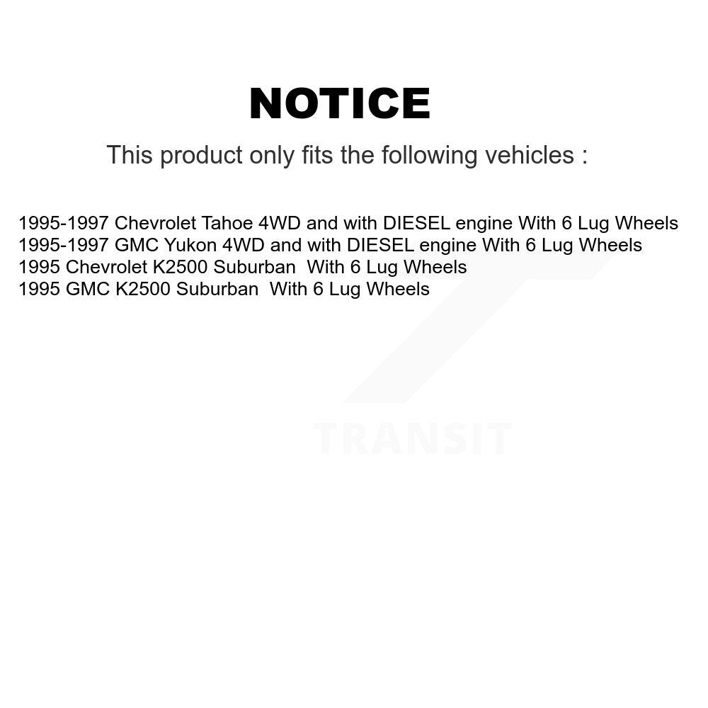 Kit de Rotor et de plaquettes de frein à disque, roulement de moyeu avant, pour Chevrolet GMC Tahoe Yukon K250