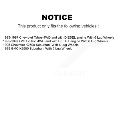 Kit de Rotor et de plaquettes de frein à disque, roulement de moyeu avant, pour Chevrolet GMC Tahoe Yukon K250