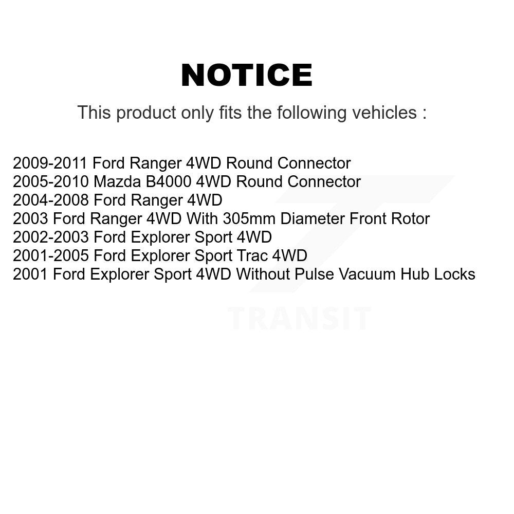 Kit de plaquettes de Rotor de frein, roulement de moyeu avant, pour Ford Ranger Explorer Sport Trac Mazd