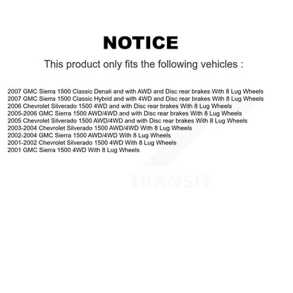 Kit de Rotor et plaquettes de frein, roulement de moyeu avant, pour Chevrolet Silverado 1500 GMC Sierr