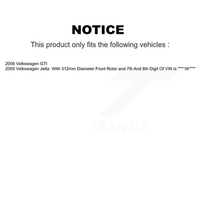 Kit de rotor et de plaquettes de frein à fente percée avec roulement avant, pour Volkswagen Jetta GT