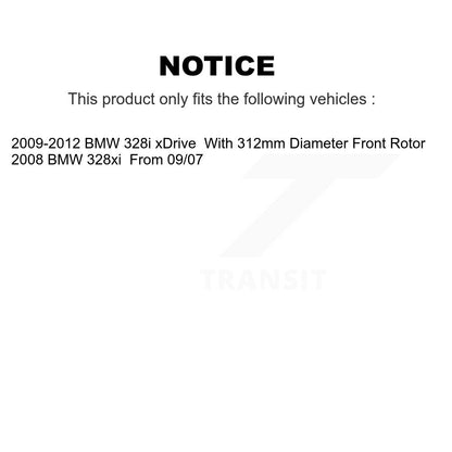 Kit de Rotor et de plaquettes de frein à fente percée, roulement de roue avant, pour BMW 328i xDrive 328x