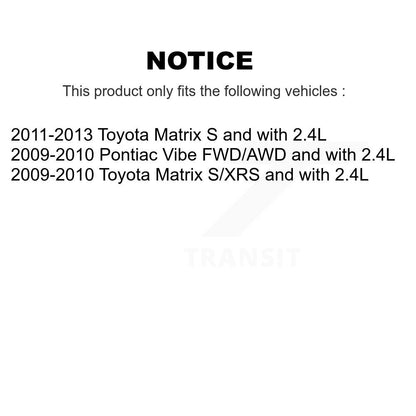 Kit de Rotor et de plaquettes de frein à fente percée, roulement de roue avant, pour Toyota Matrix Pontia