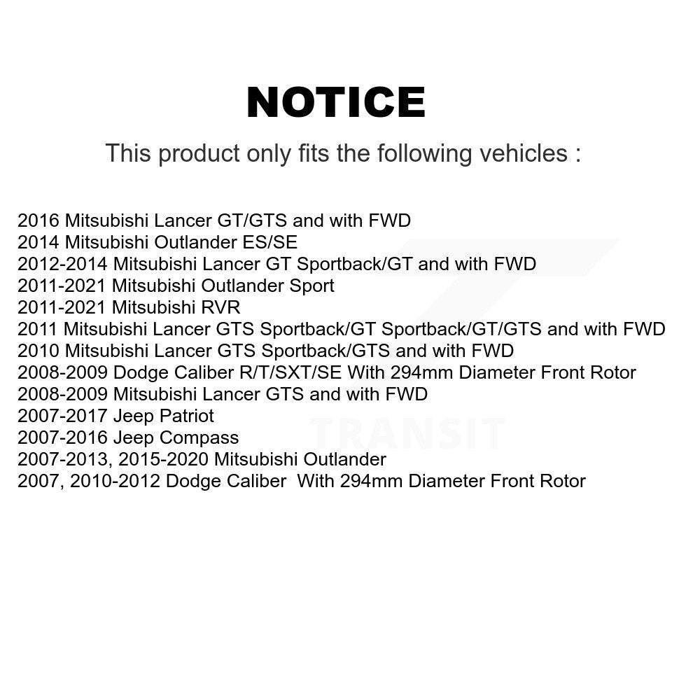 Kit de plaquettes de Rotor de frein, roulement de roue avant, fente de perçage, pour Mitsubishi Jeep Outlande