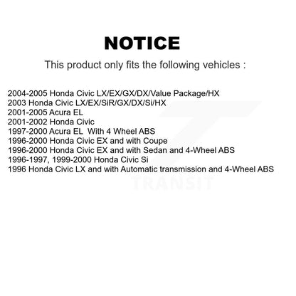 Kit de Rotor et de plaquettes de frein à disque revêtu de roulement de roue avant, pour Honda Civic Acura E