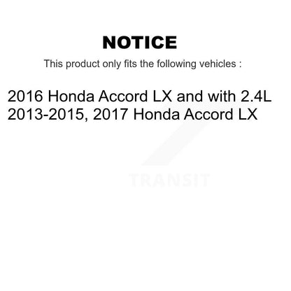 Kit de rotors et plaquettes de frein à disque enduits de roulement de roue avant pour Honda Accord