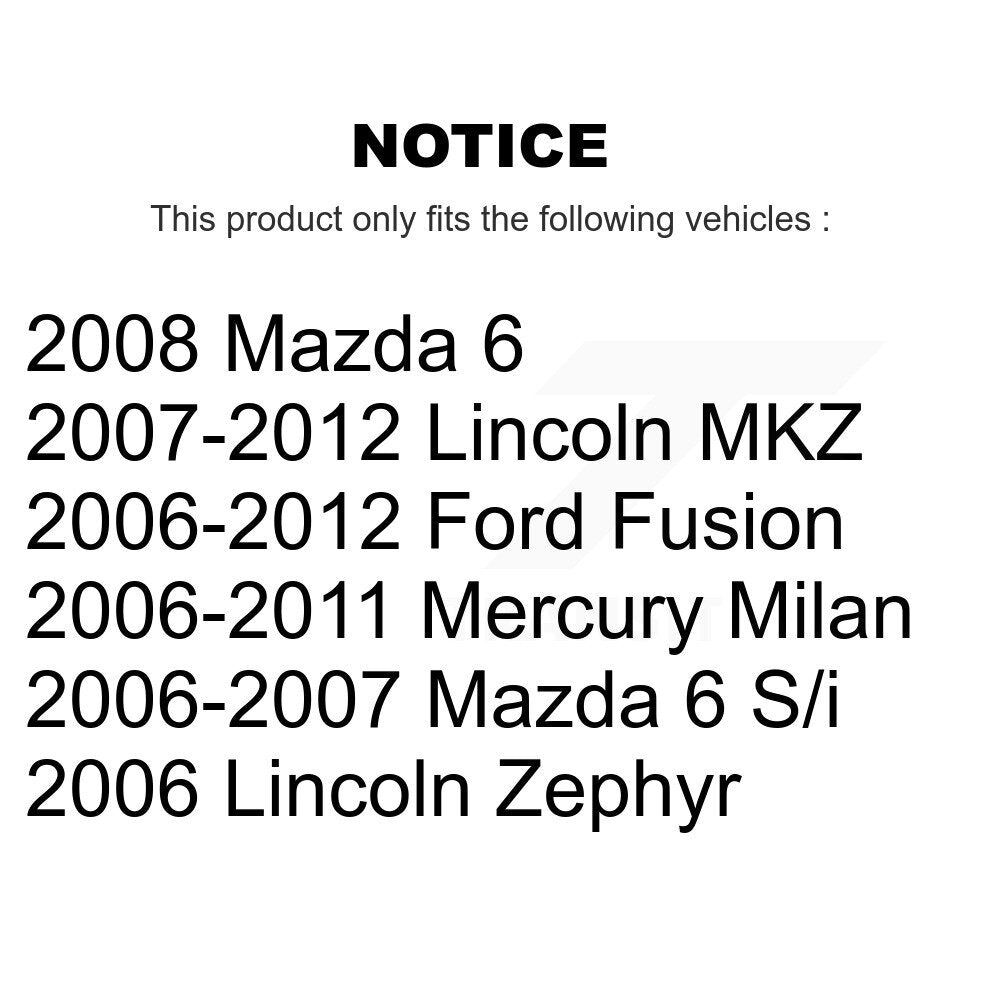 Kit de plaquettes de Rotor de frein, manteau de roulement de roue avant, pour Ford Fusion Mazda 6 Lincoln MK