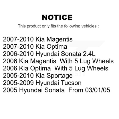 Kit de Rotor et de plaquettes de frein enduits de roulement de roue avant, pour Hyundai Sonata Tucson Ki