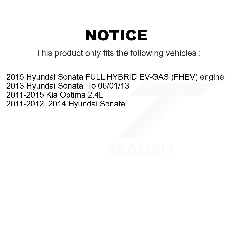 Front Wheel Bearing Coated Brake Rotor And Pad Kit For Hyundai Sonata Kia Optim