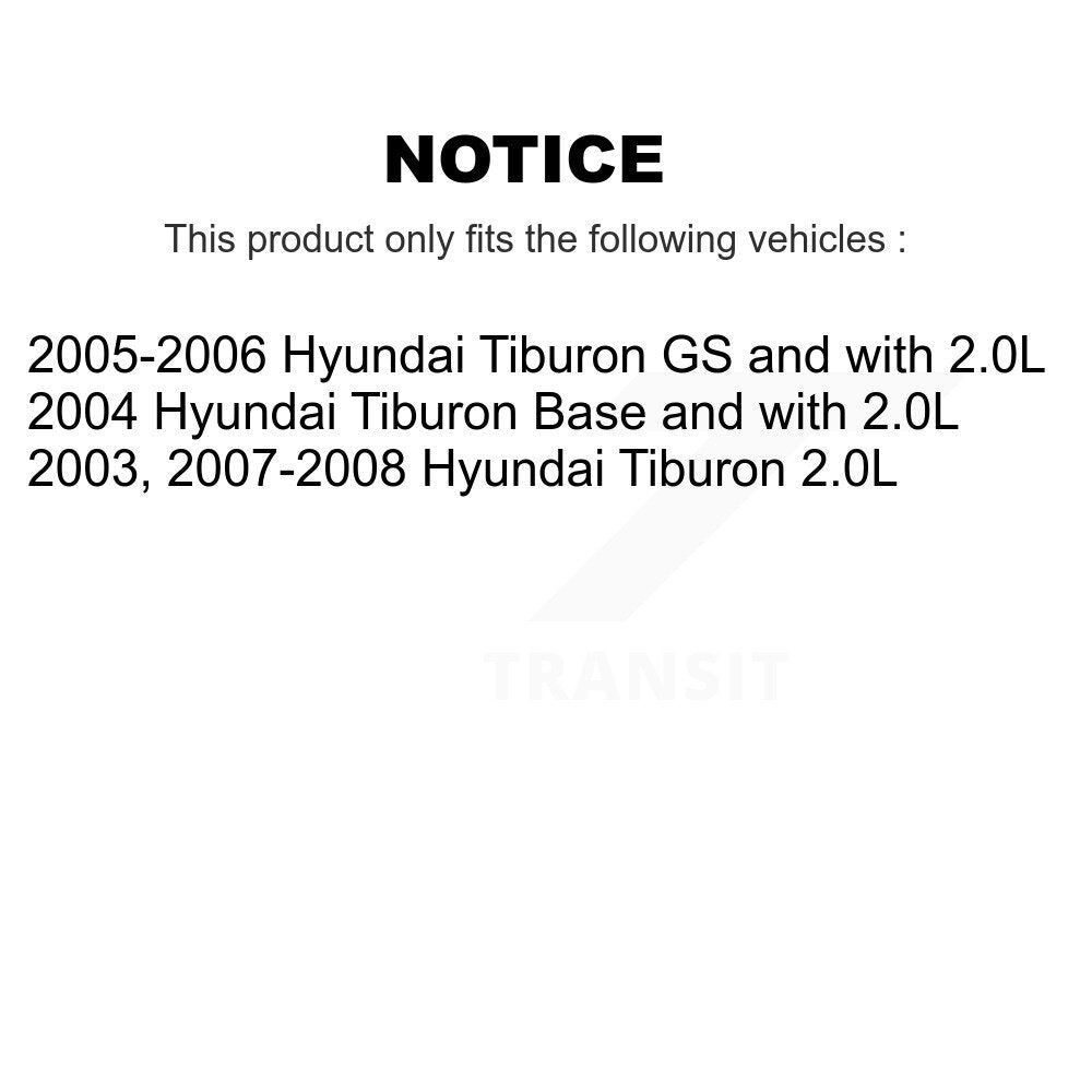 Kit de rotors et plaquettes de frein à disque enduits de roulement de roue avant pour Hyundai Tiburon