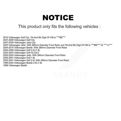 Kit de Rotor et plaquettes de frein, roulement de roue avant, pour Volkswagen Jetta Beetle Golf Cit
