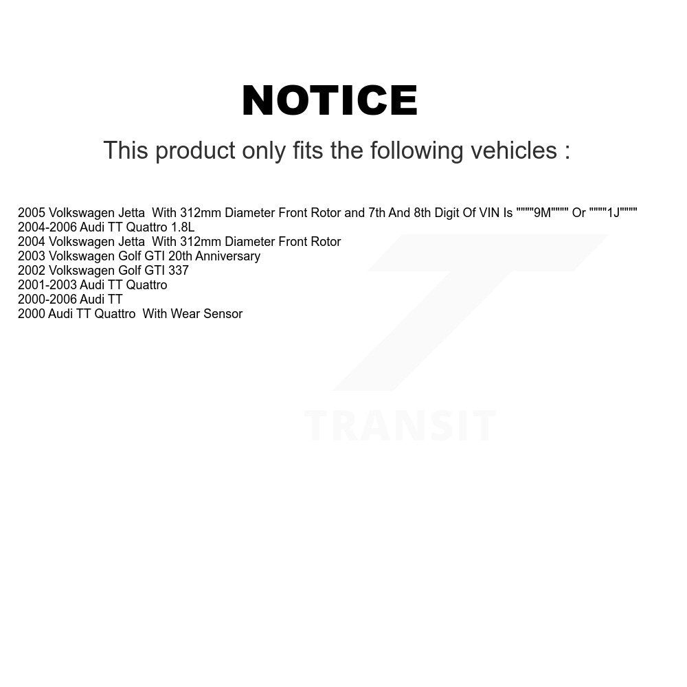 Kit de Rotor et de plaquettes de frein à disque, roulement de roue avant, pour Volkswagen Jetta Golf Audi T