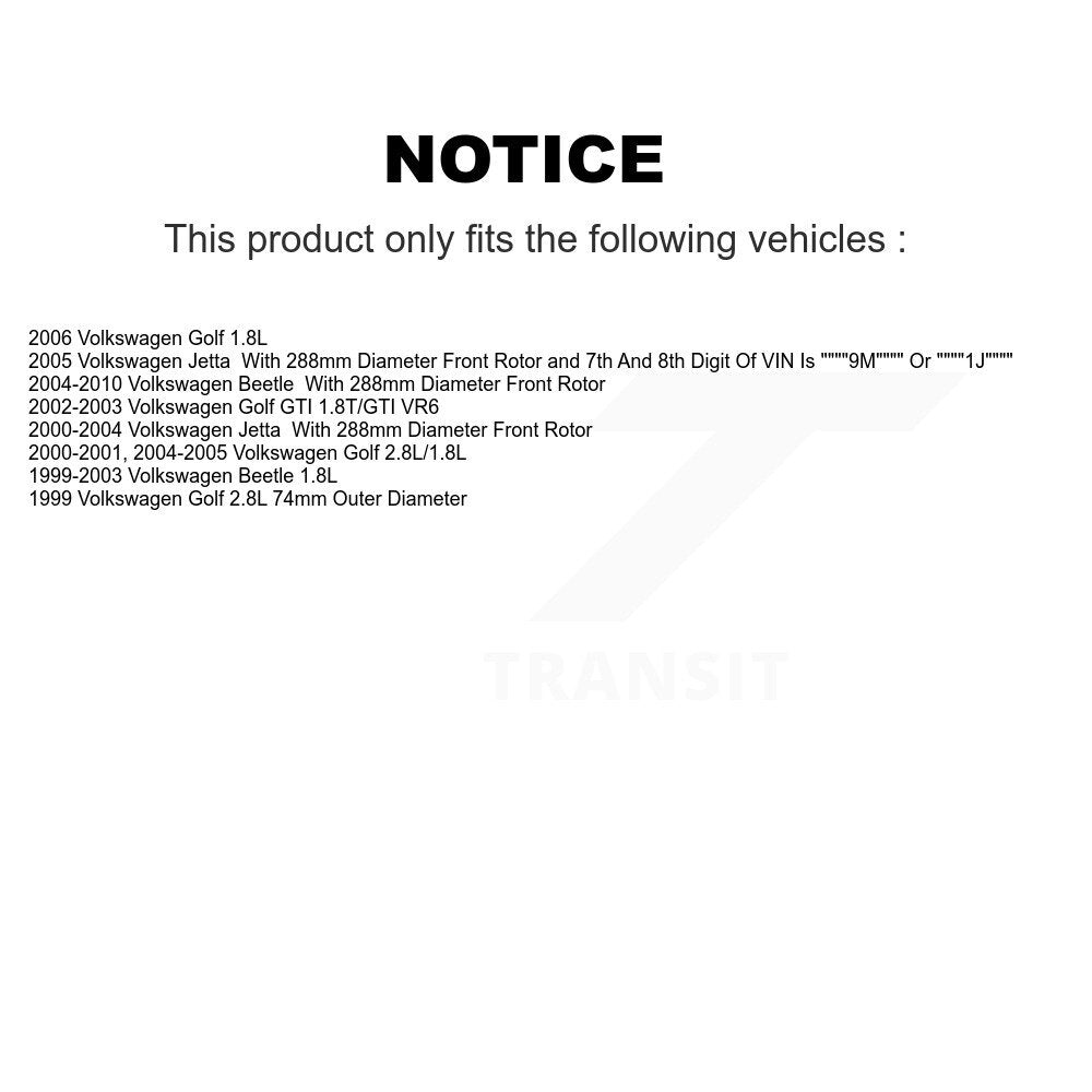 Kit de Rotor et plaquettes de frein à disque, roulement de roue avant, pour Volkswagen Jetta Golf Beetl