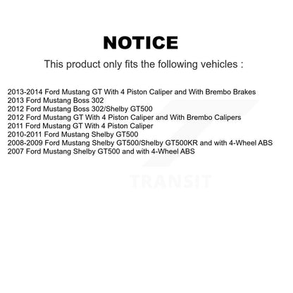 Kit de plaquettes de Rotor de frein, ensemble de roulements de moyeu avant, fente de perçage, pour Ford Mustang