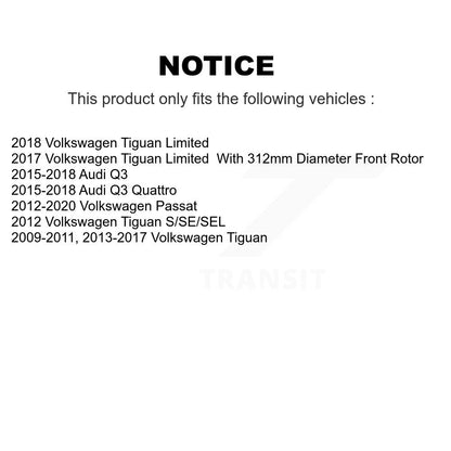 Kit de plaquettes de Rotor de frein, roulement de moyeu avant, fente de perçage, pour Volkswagen Tiguan Passat Q