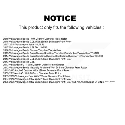Kit de plaquettes de Rotor de frein, roulement de moyeu avant, fente de perçage, pour Volkswagen Jetta Beetle Eo