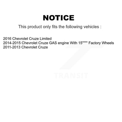 Kit de Rotor et de plaquettes de frein à fente percée, roulement de moyeu avant, pour Chevrolet Cruze Limite