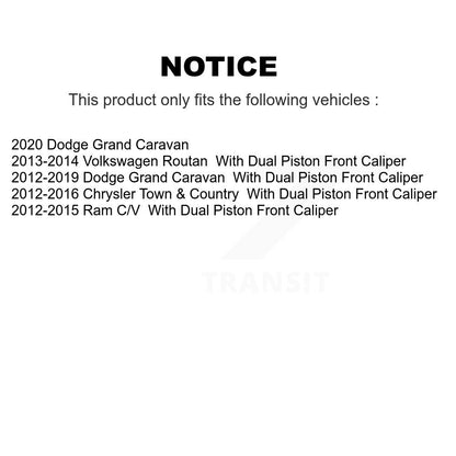 Kit de plaquettes de Rotor de frein, fente de perçage de roulement avant, pour Dodge Grand Caravan Chrysler