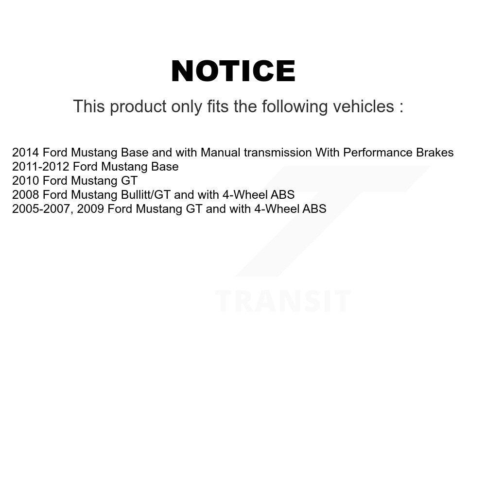 Kit de plaquettes de Rotor de frein, ensemble de roulements de moyeu avant, fente de perçage, pour Ford Mustang