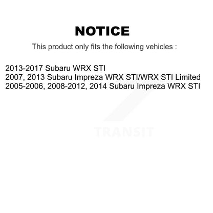 Kit de plaquettes de Rotor de frein, roulement de moyeu avant, fente de perçage, pour Subaru Impreza WRX ST
