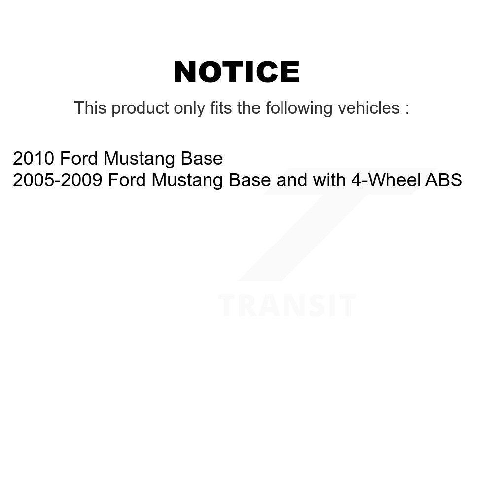 Ensemble de roulement de moyeu avant, Rotor de frein à disque revêtu et Kit de plaquettes pour Ford Mustang