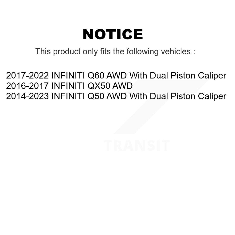 Kit de plaquettes de Rotor de frein à disque enduit de roulement de moyeu avant pour INFINITI Q50 QX50 Q60 AW