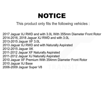 Ensemble de roulement de moyeu avant, Rotor de frein à disque revêtu et Kit de plaquettes pour Jaguar XF XJ X
