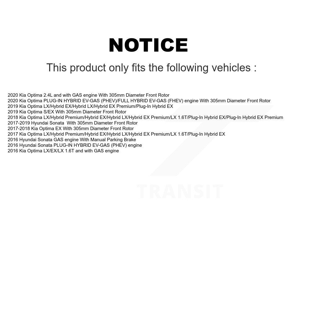 Kit de plaquettes de Rotor de frein à disque enduit de roulement de moyeu avant, pour Hyundai Sonata Kia Optim