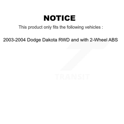 Kit de plaquettes de Rotor de frein, roulement de moyeu avant, pour Dodge Dakota RWD avec 2 roues AB
