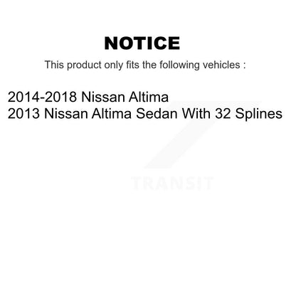 Kit de rotor et de plaquettes de frein à disque enduit d'assemblage de roulement de moyeu avant pour Nissan Altim