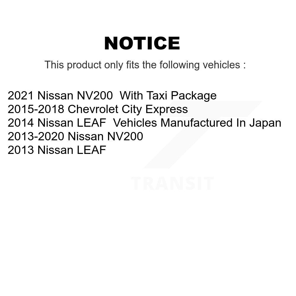 Kit de plaquettes de Rotor de frein, roulement de moyeu avant, pour Nissan NV200 LEAF Chevrolet Cit
