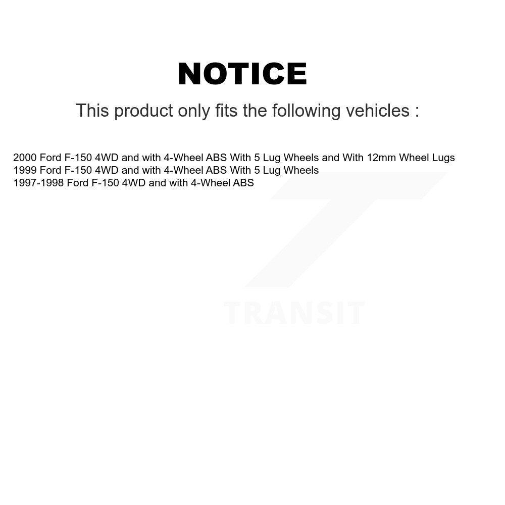 Kit de plaquettes de Rotor de frein revêtues de roulement de moyeu avant, pour Ford F-150 4WD avec 4 roues AB